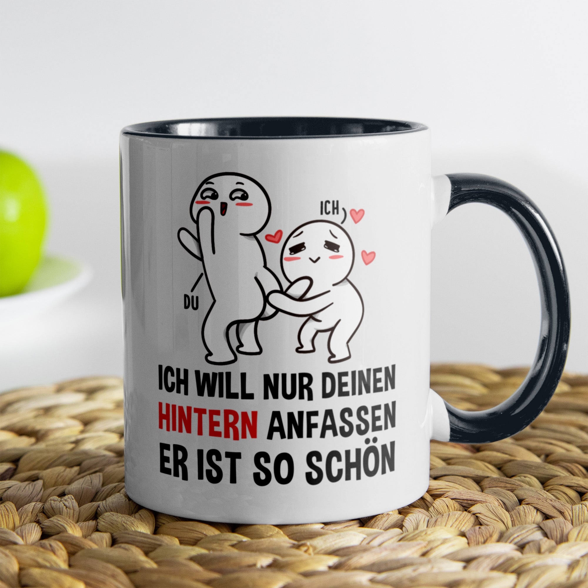 22Feels® Pärchen Geschenk zum Jahrestag, Hochzeitstag, Valentinstag etc. - Tasse mit Spruch (Weiss-Schwarz, 320ml)-TwoTone Tasse Weiss-Schwarz 320ml-22Feels
