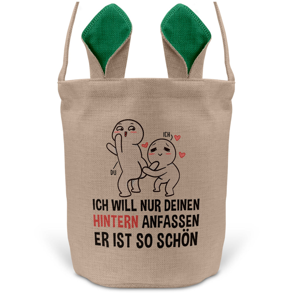 22Feels® Männer Frauen Osterkorb Ehefrau Ehemann Freund Freundin Ostern mit Henkel Ostergeschenk Tragetasche Ostern Deko Osternest Körbchen Hasenohren (Beige/Grün)-Ostern Tragetasche-22Feels