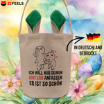 22Feels® Männer Frauen Osterkorb Ehefrau Ehemann Freund Freundin Ostern mit Henkel Ostergeschenk Tragetasche Ostern Deko Osternest Körbchen Hasenohren (Beige/Grün)-Ostern Tragetasche-22Feels