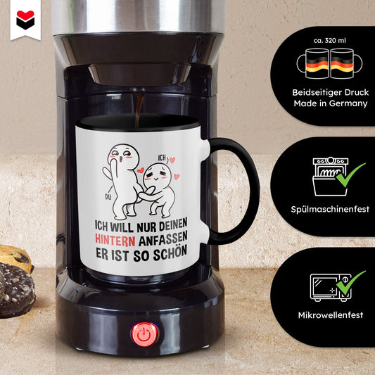 22Feels® Pärchen Geschenk zum Jahrestag, Hochzeitstag, Valentinstag etc. - Tasse mit Spruch (Weiss-Schwarz, 320ml)-TwoTone Tasse Weiss-Schwarz 320ml-22Feels