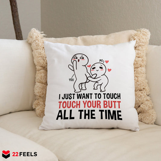 22Feels® Paar Geschenk zum Jahrestag, Valentinstag, Hochzeitstag etc. - Kissen mit Spruch (Weiss 40x40cm)-Kissen Weiss 40x40-22Feels