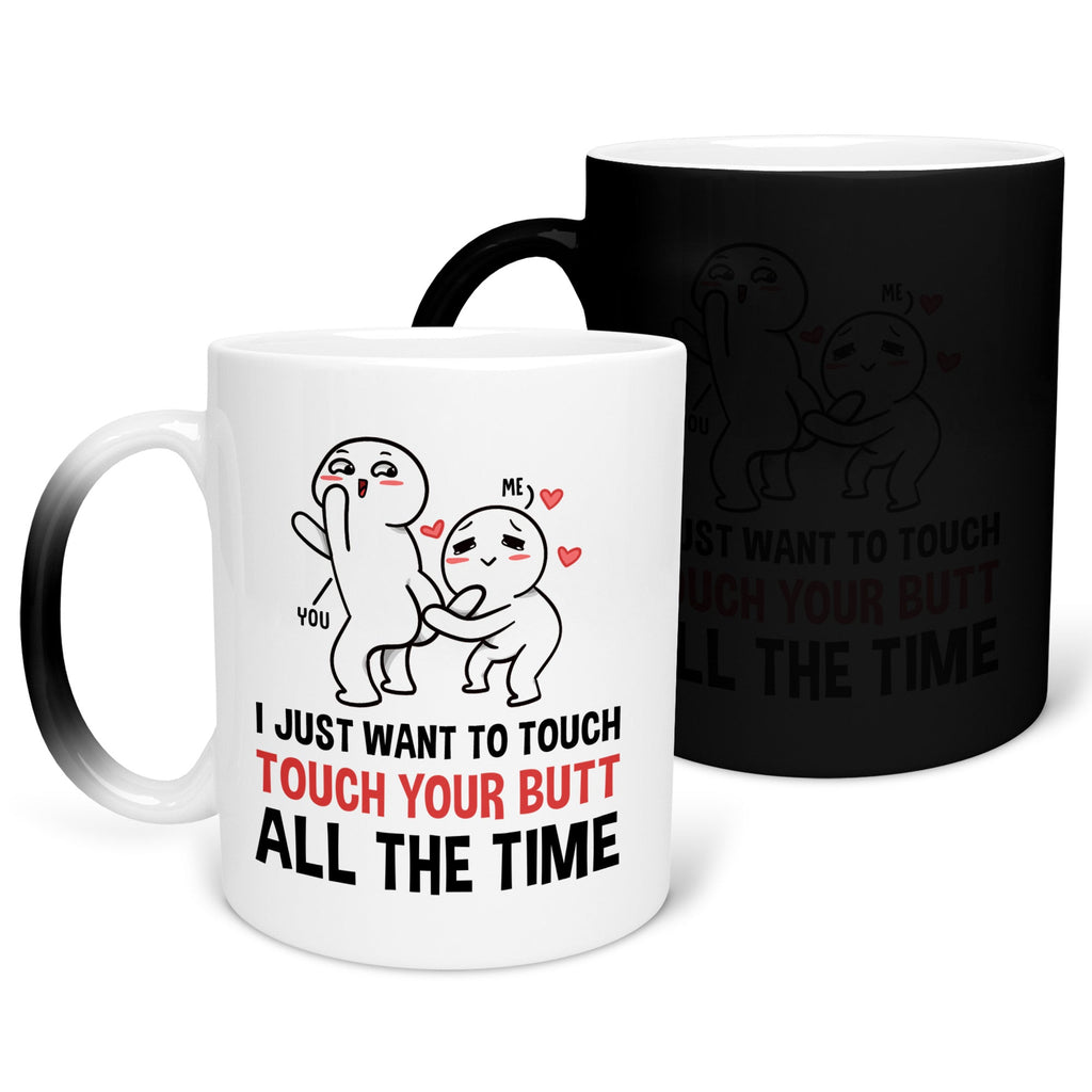 22Feels® Pärchen Geschenk zum Jahrestag, Hochzeitstag, Valentinstag etc. - Zaubertasse mit Spruch (Matt-Schwarz und Weiss, 320ml)-Farbwechsel Tasse Matt 320ml-22Feels