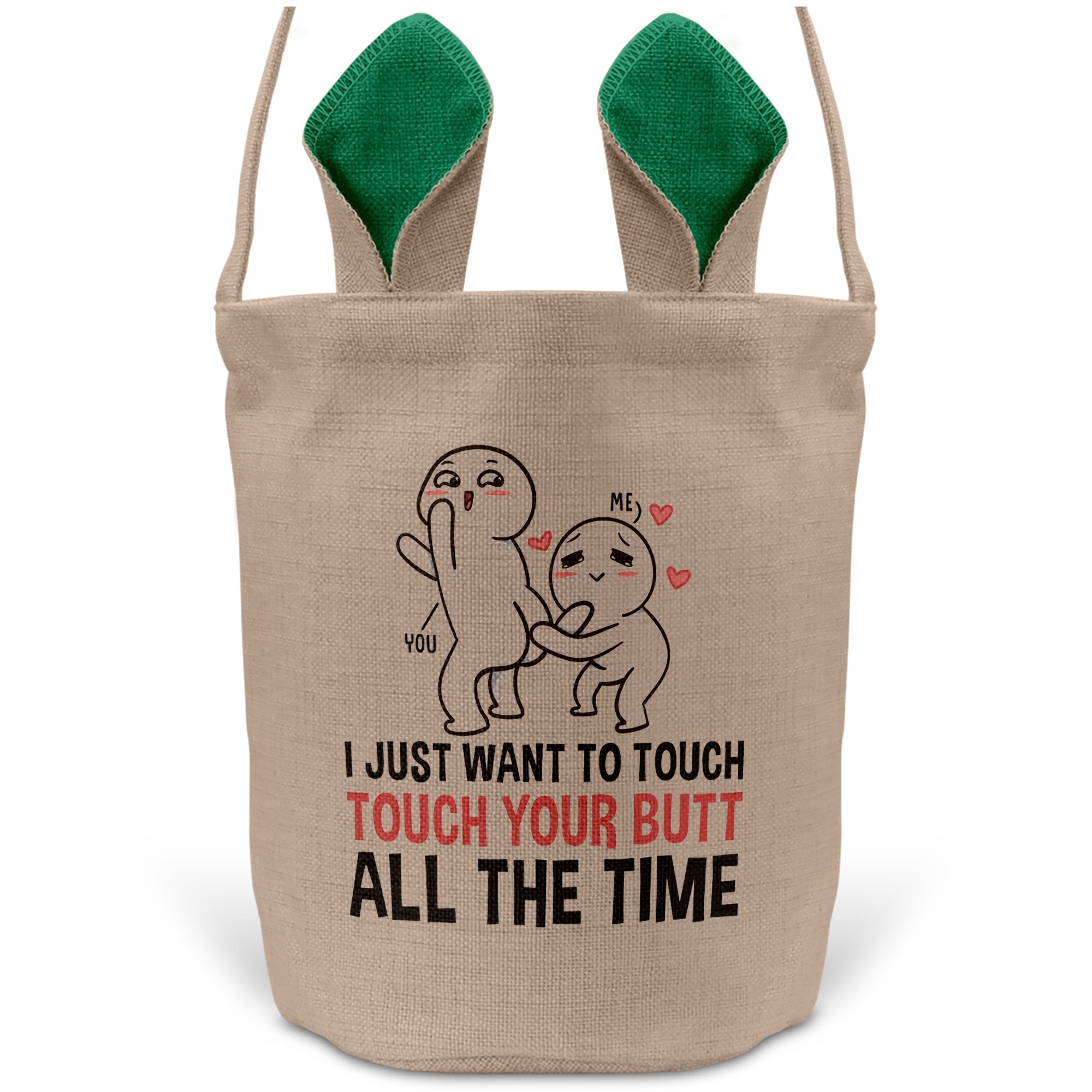 22Feels® Männer Frauen Osterkorb Ehefrau Ehemann Freund Freundin Ostern mit Henkel Ostergeschenk Tragetasche Ostern Deko Osternest Körbchen Hasenohren (Beige/Grün)-Ostern Tragetasche-22Feels