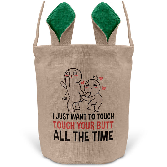 22Feels® Männer Frauen Osterkorb Ehefrau Ehemann Freund Freundin Ostern mit Henkel Ostergeschenk Tragetasche Ostern Deko Osternest Körbchen Hasenohren (Beige/Grün)-Ostern Tragetasche-22Feels