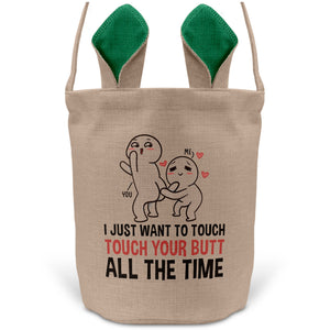 22Feels® Männer Frauen Osterkorb Ehefrau Ehemann Freund Freundin Ostern mit Henkel Ostergeschenk Tragetasche Ostern Deko Osternest Körbchen Hasenohren (Beige/Grün)-Ostern Tragetasche-22Feels