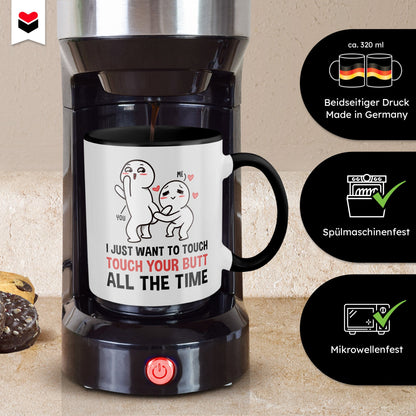 22Feels® Pärchen Geschenk zum Jahrestag, Hochzeitstag, Valentinstag etc. - Tasse mit Spruch (Weiss-Schwarz, 320ml)-TwoTone Tasse Weiss-Schwarz 320ml-22Feels