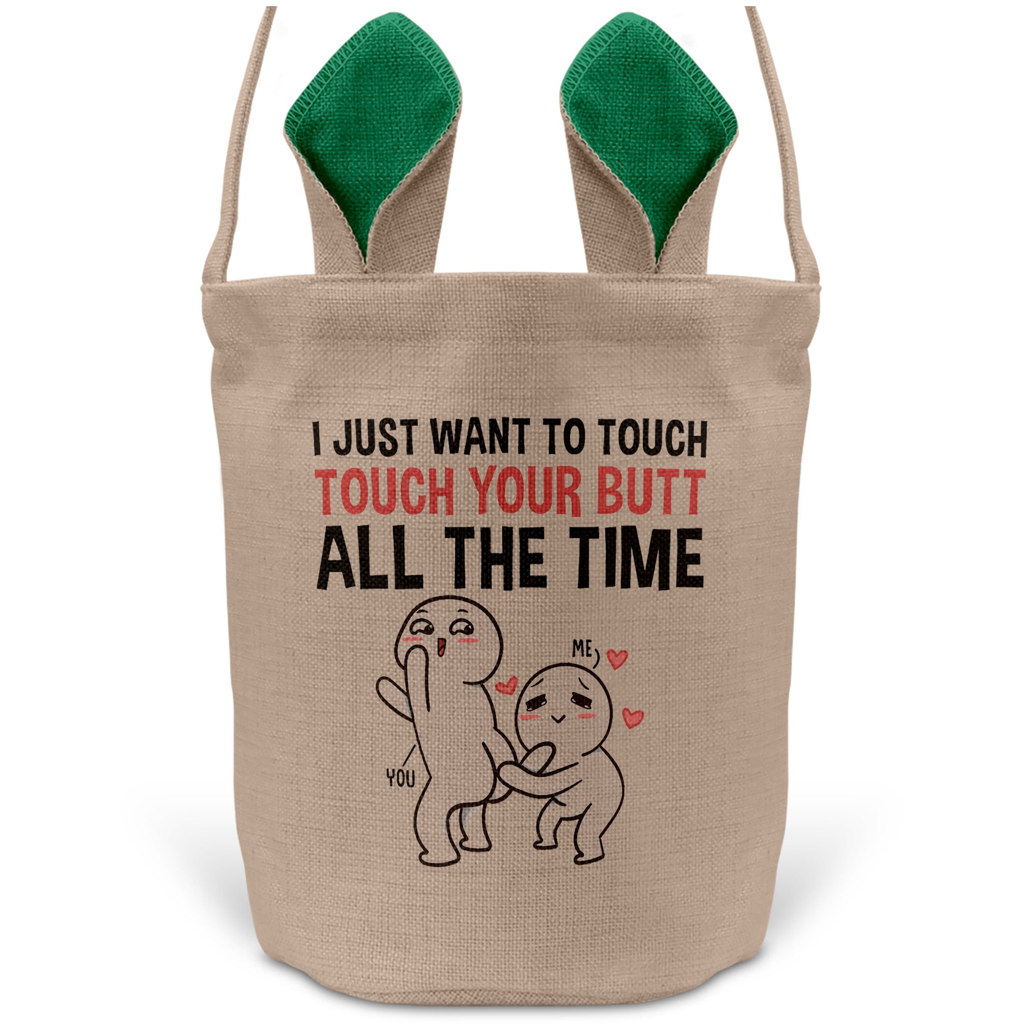 22Feels® Männer Frauen Osterkorb Ehefrau Ehemann Freund Freundin Ostern mit Henkel Ostergeschenk Tragetasche Ostern Deko Osternest Körbchen Hasenohren (Beige/Grün)-Ostern Tragetasche-22Feels