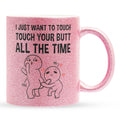 22Feels® Pärchen Geschenk zum Jahrestag, Hochzeitstag, Valentinstag etc. - Glitzertasse mit Spruch (Pink, 320ml)-Glitzertasse Pink 320ml-22Feels