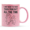 22Feels® Pärchen Geschenk zum Jahrestag, Hochzeitstag, Valentinstag etc. - Glitzertasse mit Spruch (Pink, 320ml)-Glitzertasse Pink 320ml-22Feels