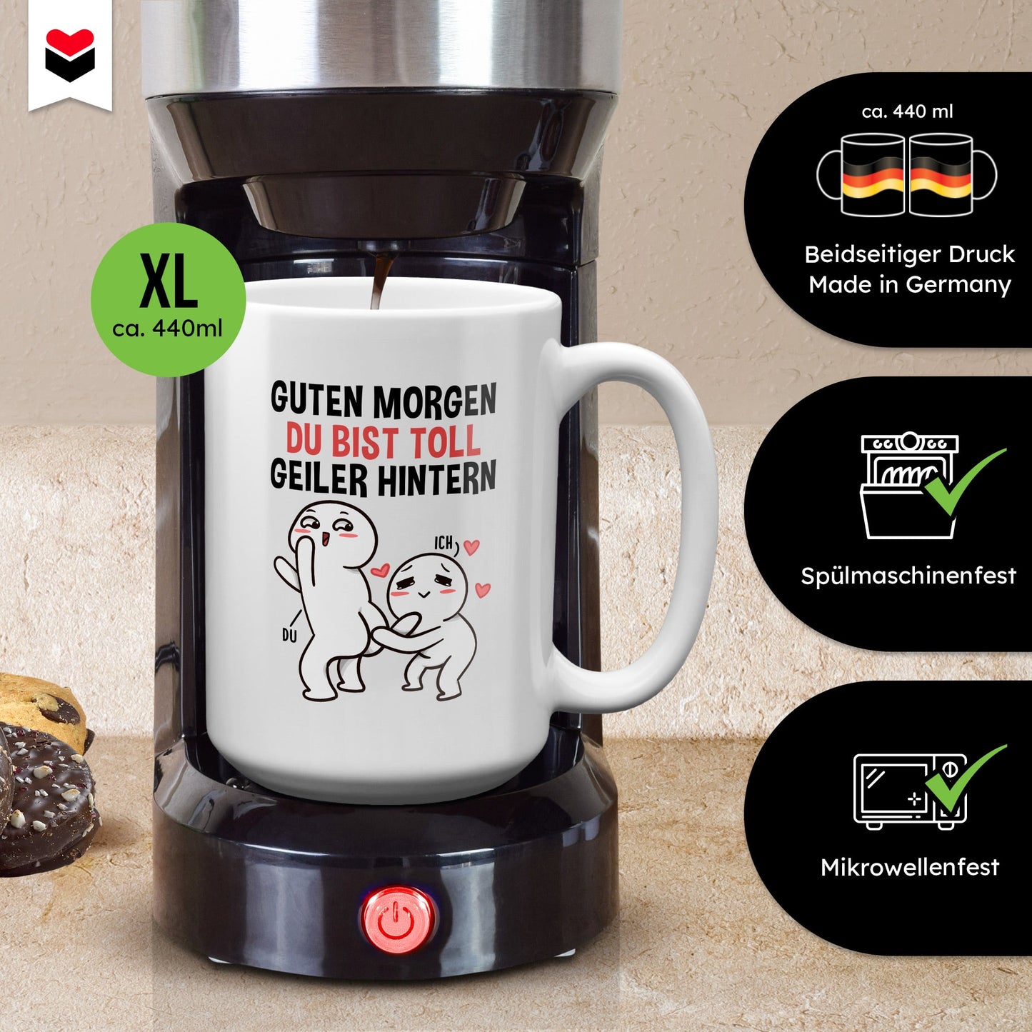 22Feels® Pärchen Geschenk zum Jahrestag, Hochzeitstag, Valentinstag etc. - XL Tasse mit Spruch (Weiss, 440ml)-Weisse XL Tasse 440ml-22Feels