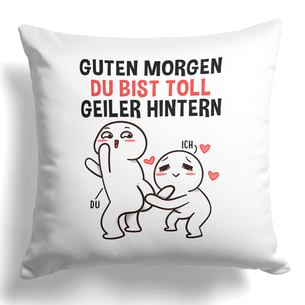 22Feels® Paar Geschenk zum Jahrestag, Valentinstag, Hochzeitstag etc. - Kissen mit Spruch (Weiss 40x40cm)-Kissen Weiss 40x40-22Feels