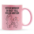 22Feels® Pärchen Geschenk zum Jahrestag, Hochzeitstag, Valentinstag etc. - Glitzertasse mit Spruch (Pink, 320ml)-Glitzertasse Pink 320ml-22Feels