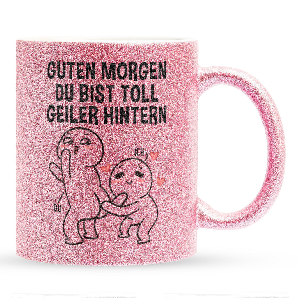 22Feels® Pärchen Geschenk zum Jahrestag, Hochzeitstag, Valentinstag etc. - Glitzertasse mit Spruch (Pink, 320ml)-Glitzertasse Pink 320ml-22Feels
