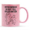 22Feels® Pärchen Geschenk zum Jahrestag, Hochzeitstag, Valentinstag etc. - Glitzertasse mit Spruch (Pink, 320ml)-Glitzertasse Pink 320ml-22Feels