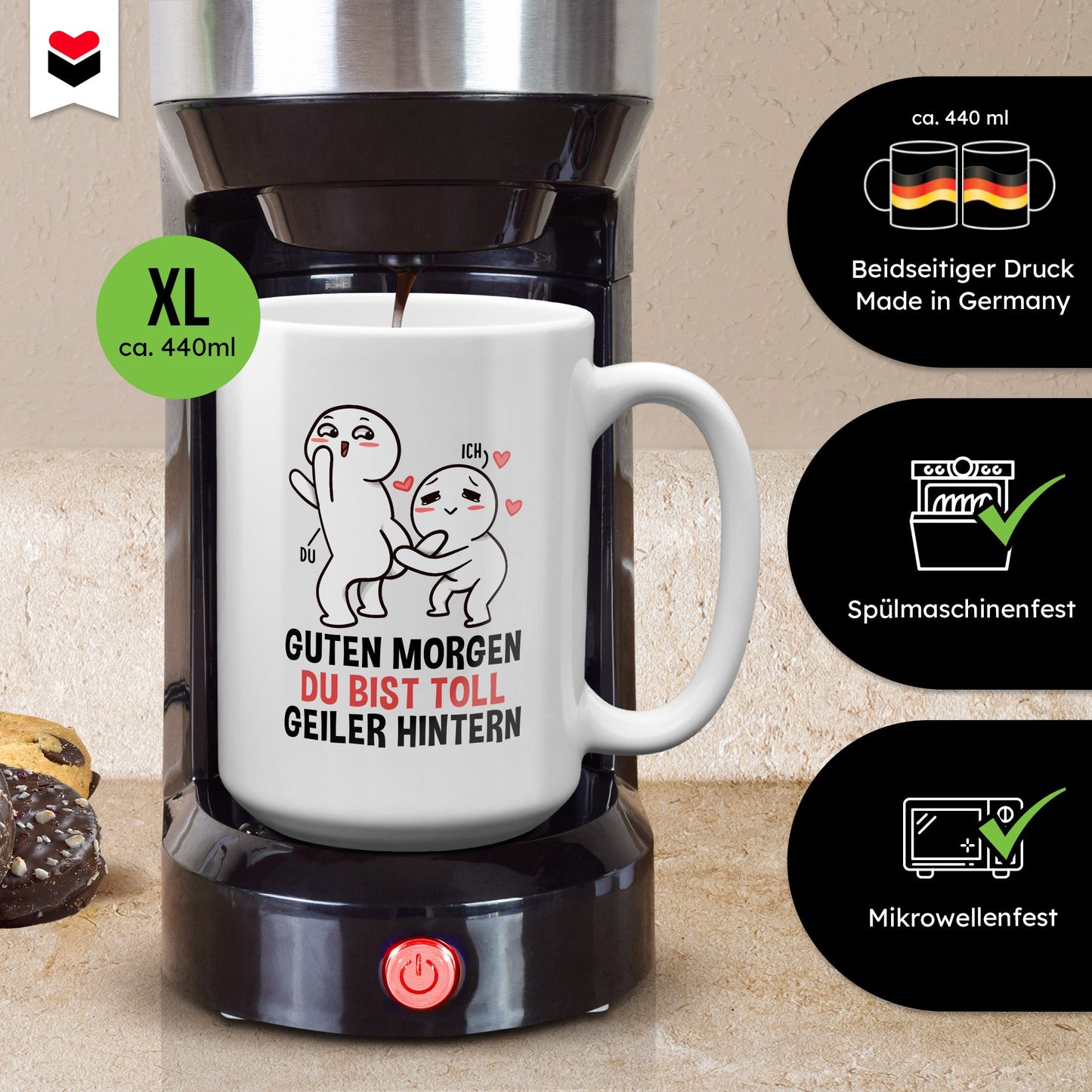 22Feels® Pärchen Geschenk zum Jahrestag, Hochzeitstag, Valentinstag etc. - XL Tasse mit Spruch (Weiss, 440ml)-Weisse XL Tasse 440ml-22Feels