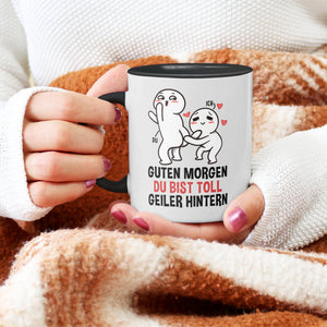 22Feels® Pärchen Geschenk zum Jahrestag, Hochzeitstag, Valentinstag etc. - Tasse mit Spruch (Weiss-Schwarz, 320ml)-TwoTone Tasse Weiss-Schwarz 320ml-22Feels