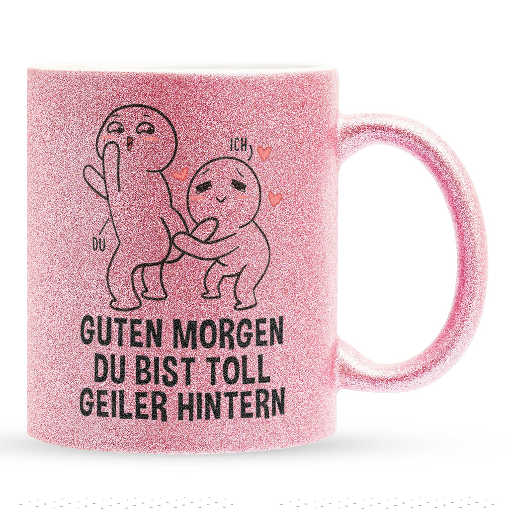 22Feels® Pärchen Geschenk zum Jahrestag, Hochzeitstag, Valentinstag etc. - Glitzertasse mit Spruch (Pink, 320ml)-Glitzertasse Pink 320ml-22Feels