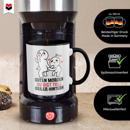 22Feels® Pärchen Geschenk zum Jahrestag, Hochzeitstag, Valentinstag etc. - Tasse mit Spruch (Weiss-Schwarz, 320ml)-TwoTone Tasse Weiss-Schwarz 320ml-22Feels
