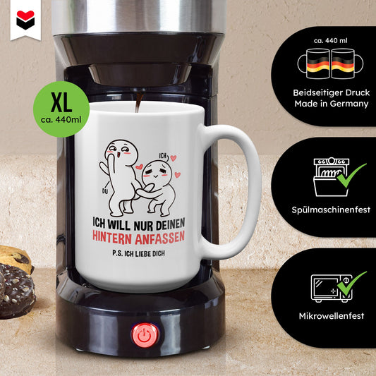 22Feels® Pärchen Geschenk zum Jahrestag, Hochzeitstag, Valentinstag etc. - XL Tasse mit Spruch (Weiss, 440ml)-Weisse XL Tasse 440ml-22Feels