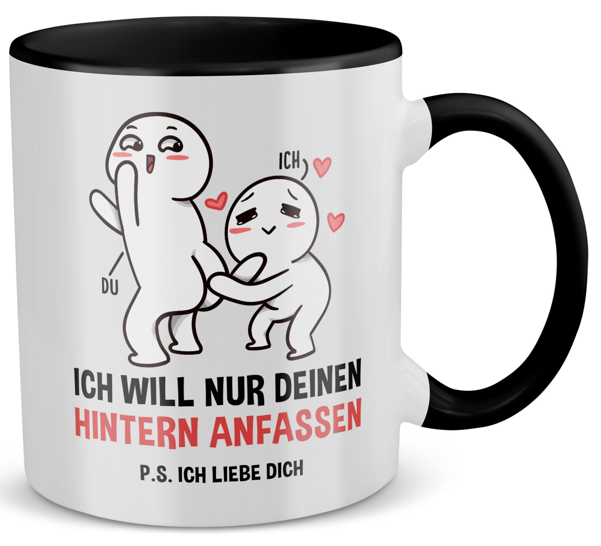 22Feels® Pärchen Geschenk zum Jahrestag, Hochzeitstag, Valentinstag etc. - Tasse mit Spruch (Weiss-Schwarz, 320ml)-TwoTone Tasse Weiss-Schwarz 320ml-22Feels