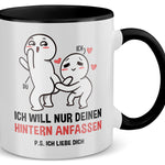 22Feels® Pärchen Geschenk zum Jahrestag, Hochzeitstag, Valentinstag etc. - Tasse mit Spruch (Weiss-Schwarz, 320ml)-TwoTone Tasse Weiss-Schwarz 320ml-22Feels