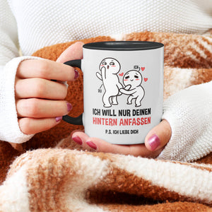 22Feels® Pärchen Geschenk zum Jahrestag, Hochzeitstag, Valentinstag etc. - Tasse mit Spruch (Weiss-Schwarz, 320ml)-TwoTone Tasse Weiss-Schwarz 320ml-22Feels