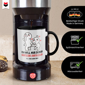 22Feels® Pärchen Geschenk zum Jahrestag, Hochzeitstag, Valentinstag etc. - Tasse mit Spruch (Weiss-Schwarz, 320ml)-TwoTone Tasse Weiss-Schwarz 320ml-22Feels