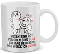 22Feels® Geschenk für Paare - Tasse mit Spruch: Rosen Sind Rot (Weiss, 320ml)-Weisse Tasse 320ml-22Feels