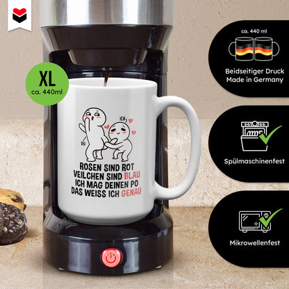 22Feels® Pärchen Geschenk zum Jahrestag, Hochzeitstag, Valentinstag etc. - XL Tasse mit Spruch (Weiss, 440ml)-Weisse XL Tasse 440ml-22Feels