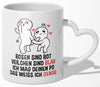 22Feels® Paar Geschenk zum Jahrestag, Hochzeitstag, Valentinstag etc. - Tasse mit Spruch: Rosen sind rot (Herzhenkel, Weiss, 320ml)-Tasse Weiss Herzhenkel 320ml-22Feels