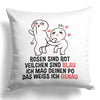 22Feels® Paar Geschenk zum Jahrestag, Valentinstag, Hochzeitstag etc. - Kissen mit Spruch (Weiss 40x40cm)-Kissen Weiss 40x40-22Feels