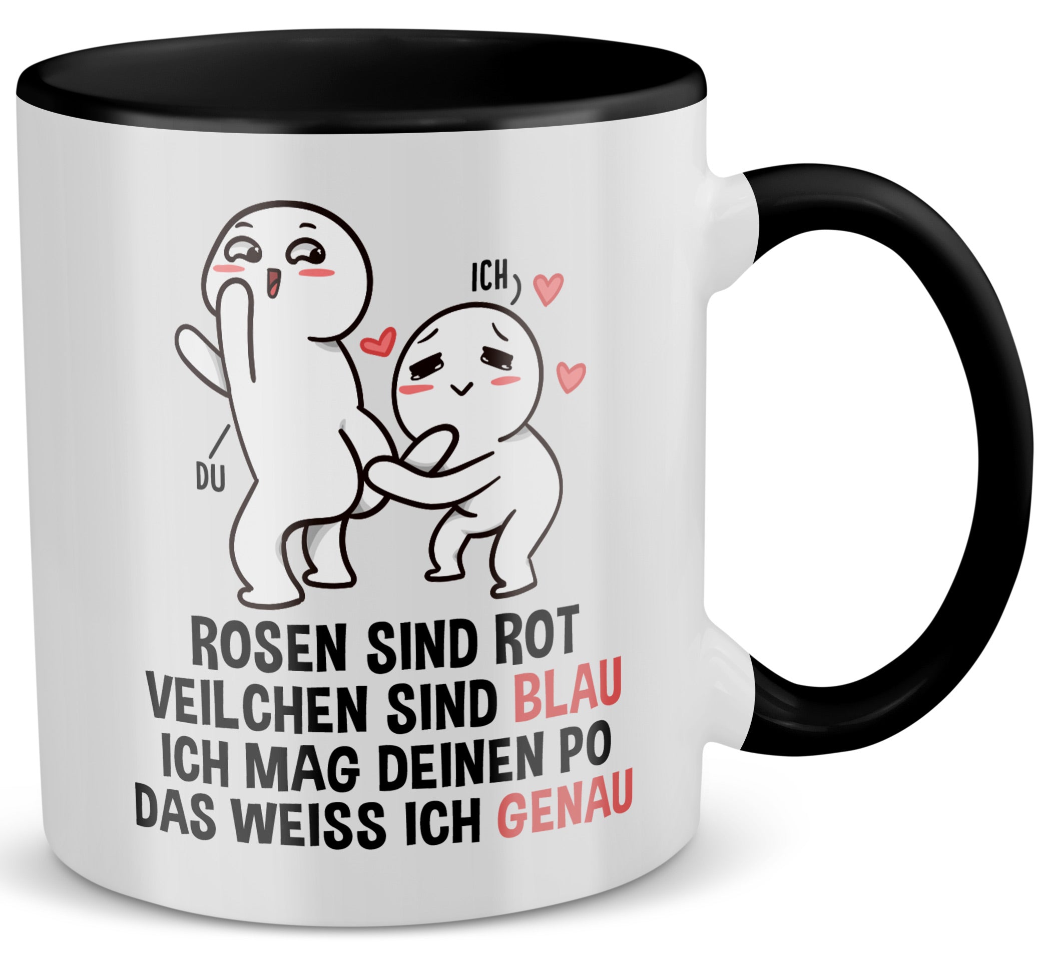 22Feels® Pärchen Geschenk zum Jahrestag, Hochzeitstag, Valentinstag etc. - Tasse mit Spruch (Weiss-Schwarz, 320ml)-TwoTone Tasse Weiss-Schwarz 320ml-22Feels