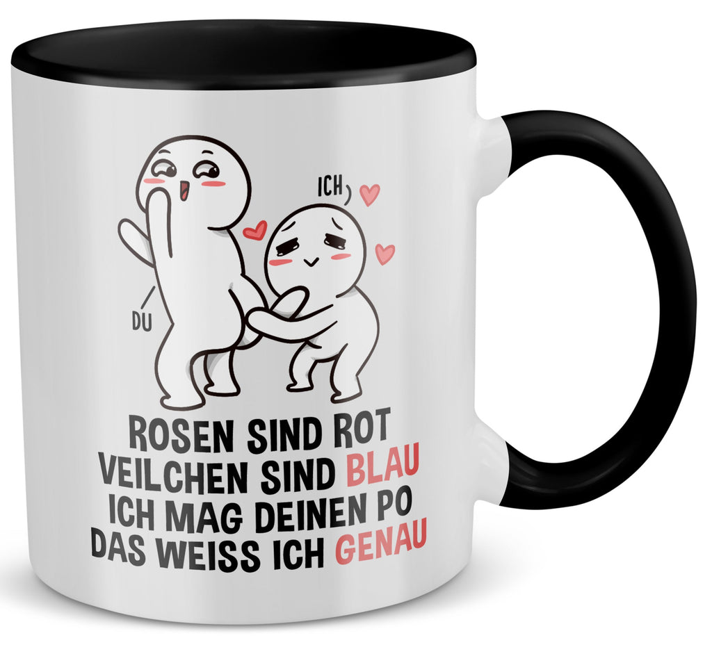 22Feels® Pärchen Geschenk zum Jahrestag, Hochzeitstag, Valentinstag etc. - Tasse mit Spruch (Weiss-Schwarz, 320ml)-TwoTone Tasse Weiss-Schwarz 320ml-22Feels