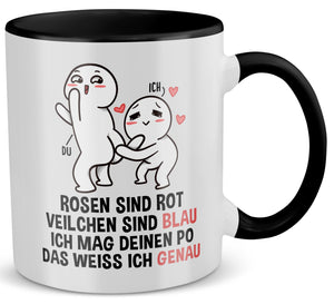 22Feels® Pärchen Geschenk zum Jahrestag, Hochzeitstag, Valentinstag etc. - Tasse mit Spruch (Weiss-Schwarz, 320ml)-TwoTone Tasse Weiss-Schwarz 320ml-22Feels