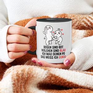 22Feels® Pärchen Geschenk zum Jahrestag, Hochzeitstag, Valentinstag etc. - Tasse mit Spruch (Weiss-Schwarz, 320ml)-TwoTone Tasse Weiss-Schwarz 320ml-22Feels
