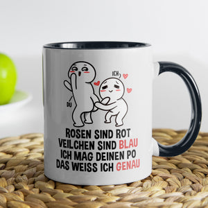 22Feels® Pärchen Geschenk zum Jahrestag, Hochzeitstag, Valentinstag etc. - Tasse mit Spruch (Weiss-Schwarz, 320ml)-TwoTone Tasse Weiss-Schwarz 320ml-22Feels