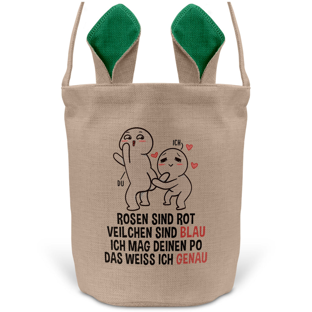 22Feels® Männer Frauen Osterkorb Ehefrau Ehemann Freund Freundin Ostern mit Henkel Ostergeschenk Tragetasche Ostern Deko Osternest Körbchen Hasenohren (Beige/Grün)-Ostern Tragetasche-22Feels