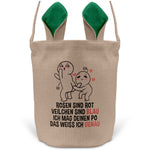 22Feels® Männer Frauen Osterkorb Ehefrau Ehemann Freund Freundin Ostern mit Henkel Ostergeschenk Tragetasche Ostern Deko Osternest Körbchen Hasenohren (Beige/Grün)-Ostern Tragetasche-22Feels