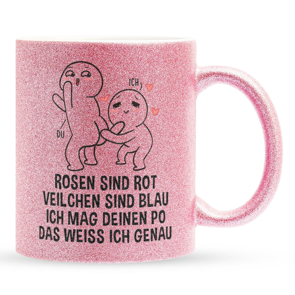 22Feels® Pärchen Geschenk zum Jahrestag, Hochzeitstag, Valentinstag etc. - Glitzertasse mit Spruch (Pink, 320ml)-Glitzertasse Pink 320ml-22Feels