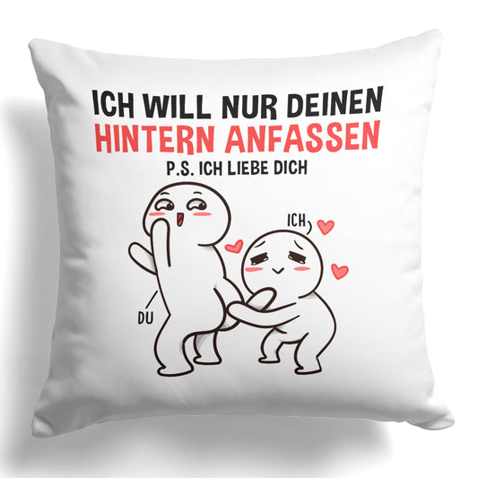 22Feels® Paar Geschenk zum Jahrestag, Valentinstag, Hochzeitstag etc. - Kissen mit Spruch (Weiss 40x40cm)-Kissen Weiss 40x40-22Feels