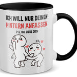 22Feels® Pärchen Geschenk zum Jahrestag, Hochzeitstag, Valentinstag etc. - Tasse mit Spruch (Weiss-Schwarz, 320ml)-TwoTone Tasse Weiss-Schwarz 320ml-22Feels