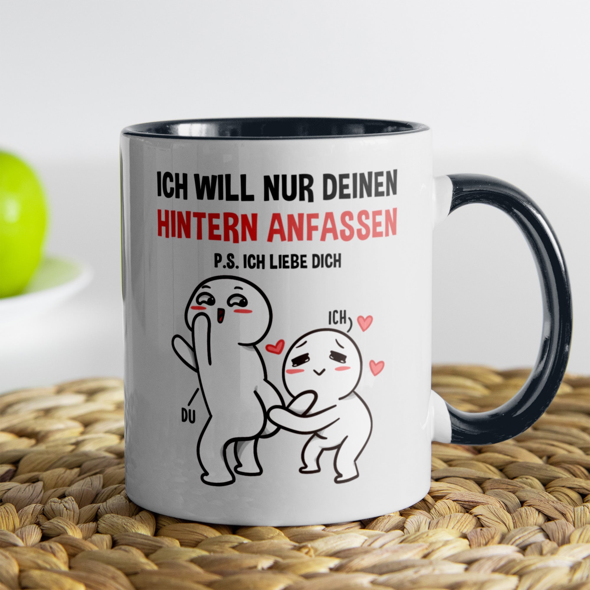 22Feels® Pärchen Geschenk zum Jahrestag, Hochzeitstag, Valentinstag etc. - Tasse mit Spruch (Weiss-Schwarz, 320ml)-TwoTone Tasse Weiss-Schwarz 320ml-22Feels
