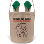22Feels® Männer Frauen Osterkorb Ehefrau Ehemann Freund Freundin Ostern mit Henkel Ostergeschenk Tragetasche Ostern Deko Osternest Körbchen Hasenohren (Beige/Grün)-Ostern Tragetasche-22Feels