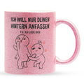 22Feels® Pärchen Geschenk zum Jahrestag, Hochzeitstag, Valentinstag etc. - Glitzertasse mit Spruch (Pink, 320ml)-Glitzertasse Pink 320ml-22Feels