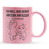 22Feels® Pärchen Geschenk zum Jahrestag, Hochzeitstag, Valentinstag etc. - Glitzertasse mit Spruch (Pink, 320ml)-Glitzertasse Pink 320ml-22Feels