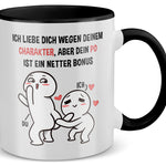 22Feels® Pärchen Geschenk zum Jahrestag, Hochzeitstag, Valentinstag etc. - Tasse mit Spruch (Weiss-Schwarz, 320ml)-TwoTone Tasse Weiss-Schwarz 320ml-22Feels