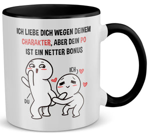 22Feels® Pärchen Geschenk zum Jahrestag, Hochzeitstag, Valentinstag etc. - Tasse mit Spruch (Weiss-Schwarz, 320ml)-TwoTone Tasse Weiss-Schwarz 320ml-22Feels