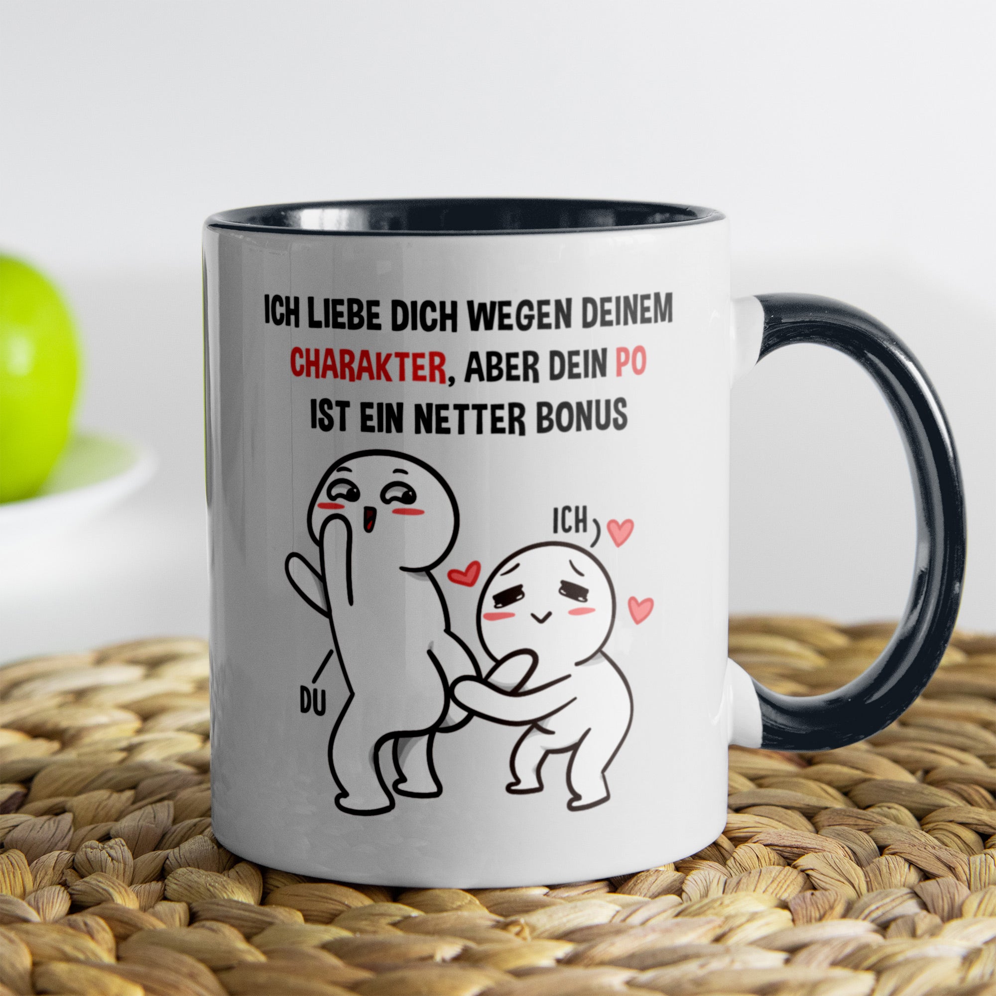 22Feels® Pärchen Geschenk zum Jahrestag, Hochzeitstag, Valentinstag etc. - Tasse mit Spruch (Weiss-Schwarz, 320ml)-TwoTone Tasse Weiss-Schwarz 320ml-22Feels