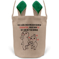 22Feels® Männer Frauen Osterkorb Ehefrau Ehemann Freund Freundin Ostern mit Henkel Ostergeschenk Tragetasche Ostern Deko Osternest Körbchen Hasenohren (Beige/Grün)-Ostern Tragetasche-22Feels