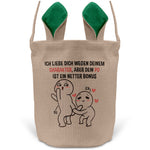 22Feels® Männer Frauen Osterkorb Ehefrau Ehemann Freund Freundin Ostern mit Henkel Ostergeschenk Tragetasche Ostern Deko Osternest Körbchen Hasenohren (Beige/Grün)-Ostern Tragetasche-22Feels